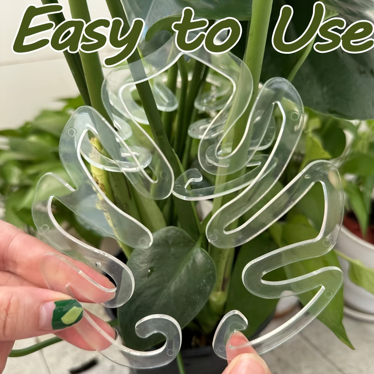 Variegated Monstera Node - Esnek Plastik Monstera Bitki Destek Klipsleri,